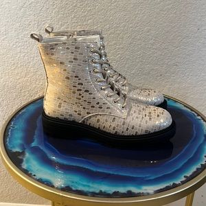 Light Gold Combat Boots